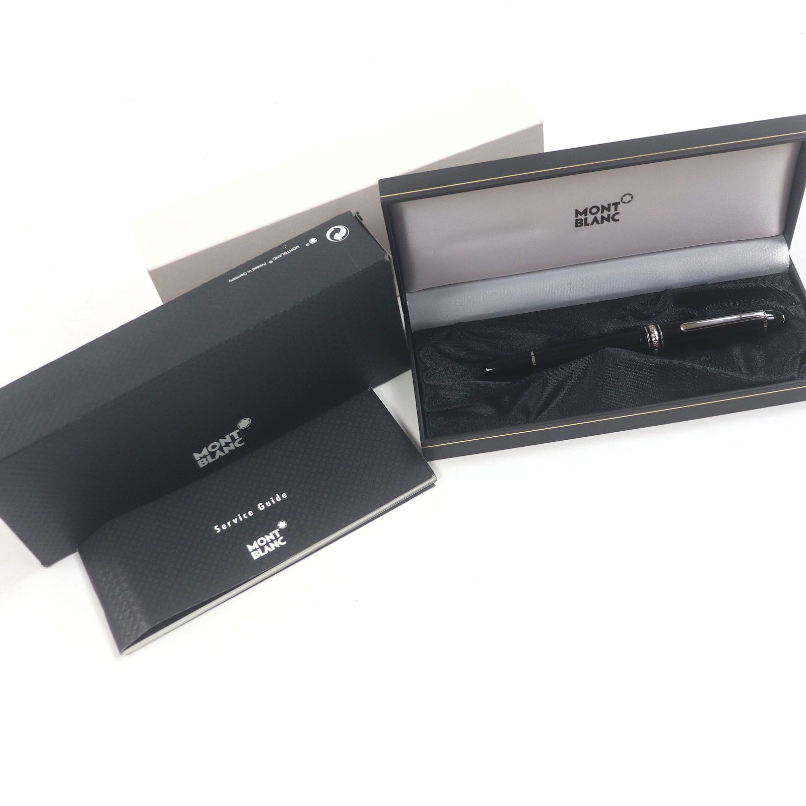 □MONTBLANC モンブラン マイスターシュテュック プラチナライン P146 ル グラン Pix ペン先14K Fニブ 万年筆 ブラック シルバー ケース付き メンズ