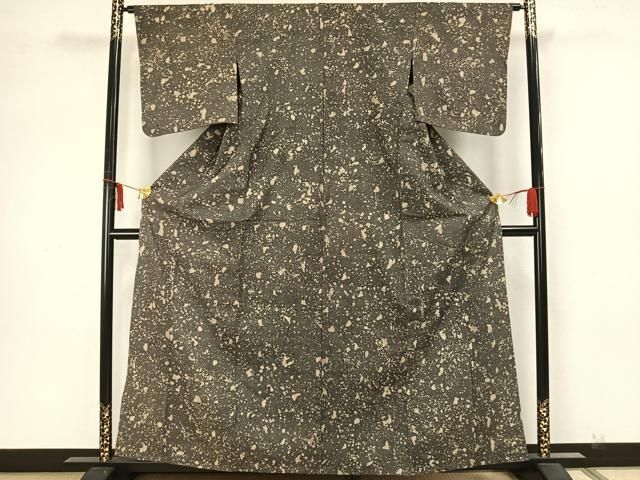 平和屋着物▽結城紬　単衣　吉祥文　正絹　逸品　CAAW1347xi 平和屋着物▽結城紬 単衣 吉祥文 正絹 逸品 CAAW1347xi