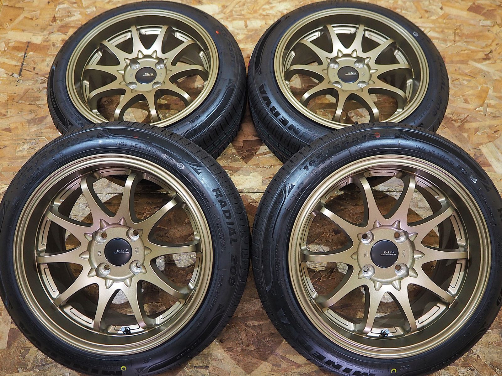 ☆引っ張り☆165/55R15 7J+30 4H100 新品 人気 10本スポーク 軽量 深