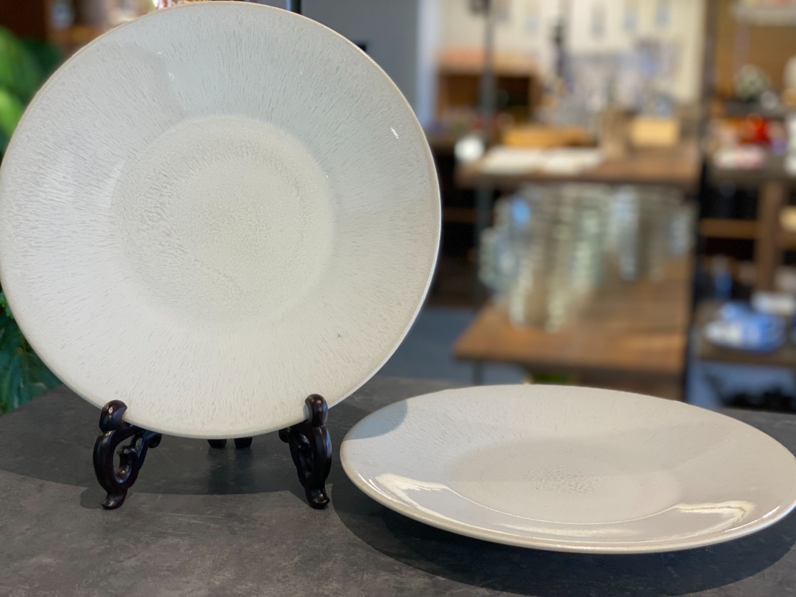 フランス】Jarsジャス Vuelta ディナー皿 ホワイトパール 2枚 Vuelta