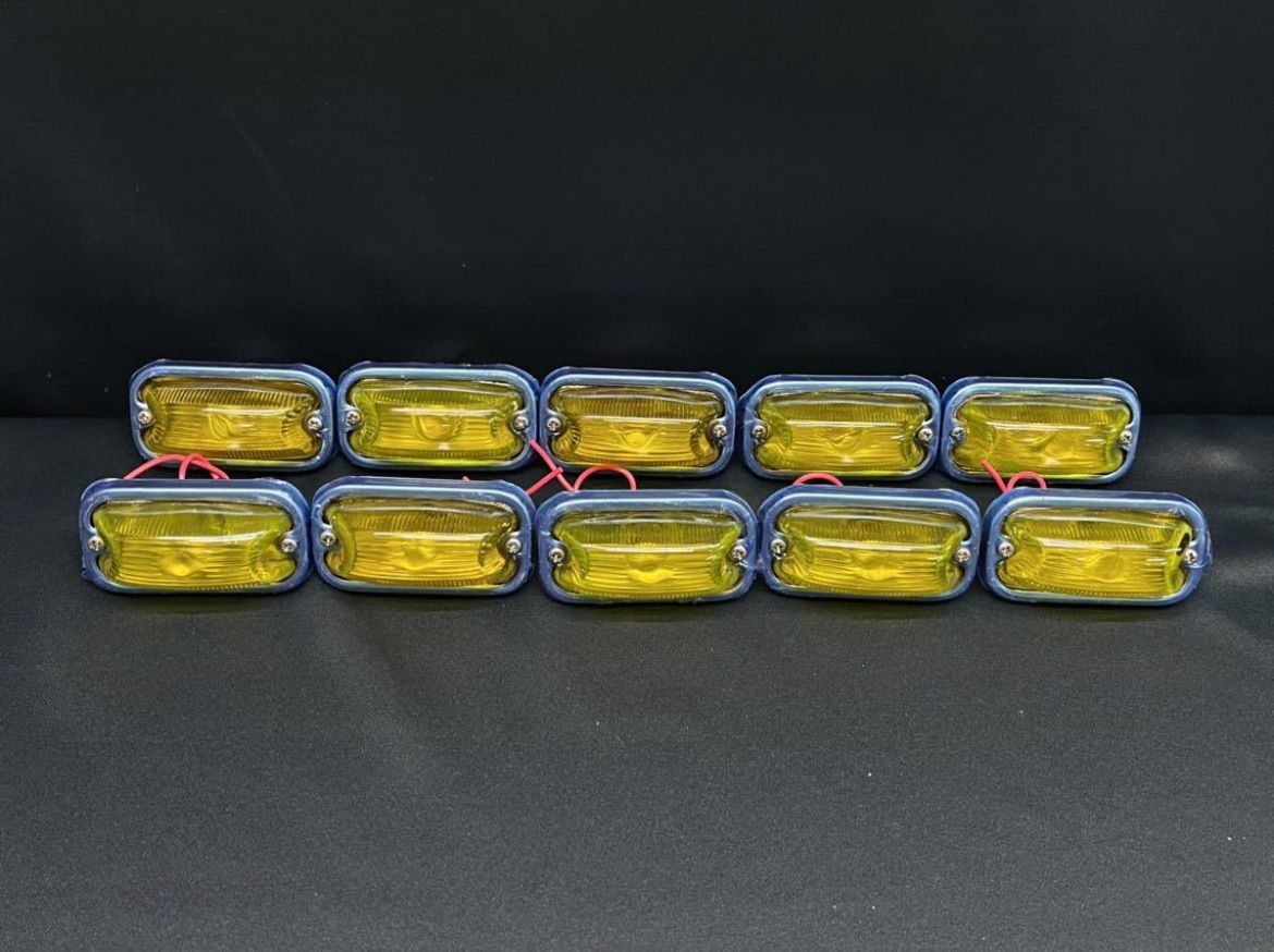 でべそ角マーカー イエロー 黄色 電球式 24V12W 8個 ガラス 前開き
