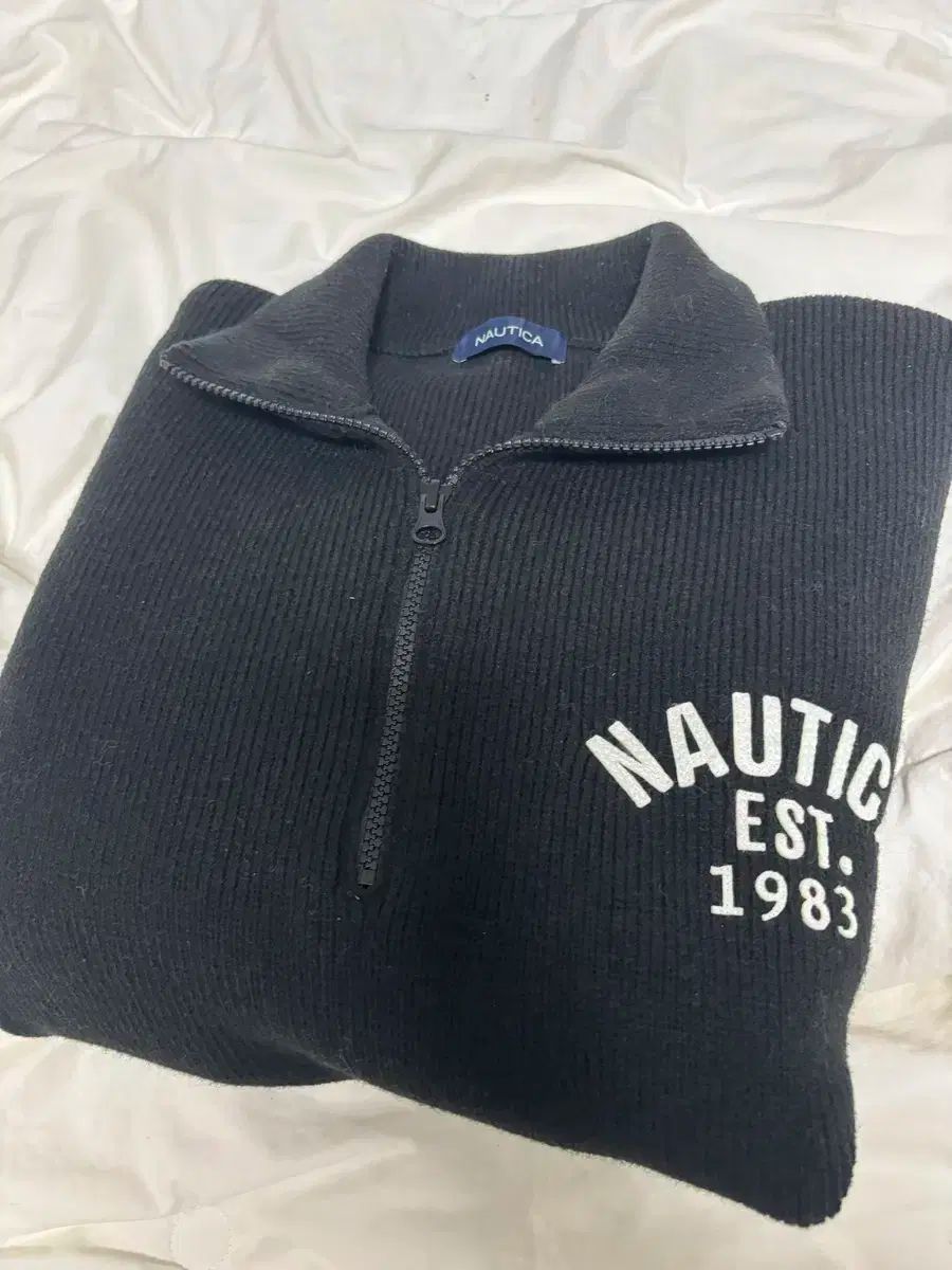 NAUTICA(ノーティカ) ハーフジップアップ ニット セーター 黒