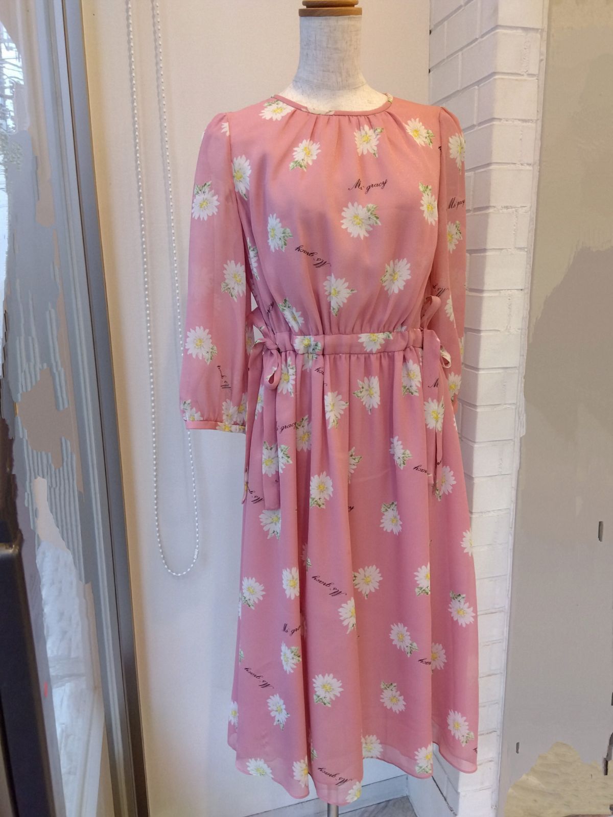 M'S GRACY】エムズグレイシー 花柄 ワンピース 36サイズ 日本製 M08