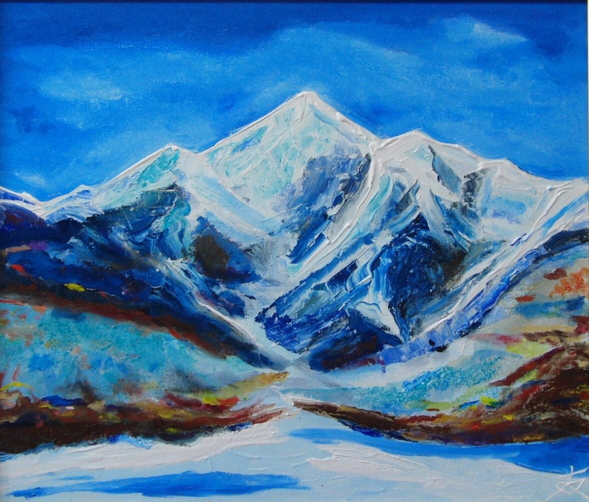 印象派　北郷薫澄【夕焼け】油彩画 印象派 北郷薫澄【夕焼け】油彩画