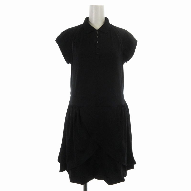 NIKE GOLF ナイキゴルフ ワンピース ロゴ フレアスカート 黒 M 美品 ナイキゴルフ NIKE GOLF ゴルフウェア フレアワンピース ひざ丈