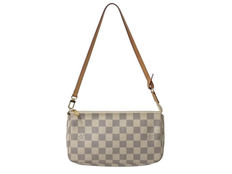 LOUISVUITTON ルイヴィトン ポシェットアクセソワール 化粧 アクセサリーポーチ ダミエアズール ホワイト N41207 4b002654