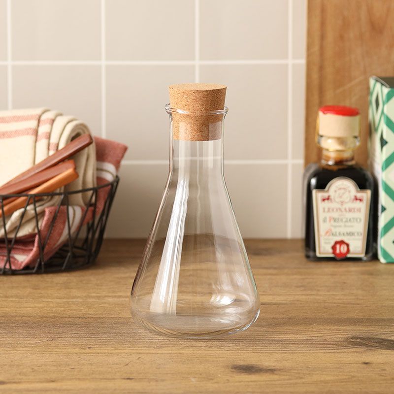 5個セット ボトル 三角フラスコ型 325cc コルク蓋付 テラリウム ボトル