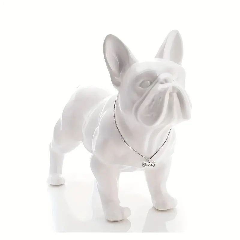 オブジェ ブルドッグ 白 ホワイト フレンチブルドッグ モダン 雑貨 置物 フレブル 犬 動物 シンプル レトロ デザイン 玄関 インテリア 贈り物