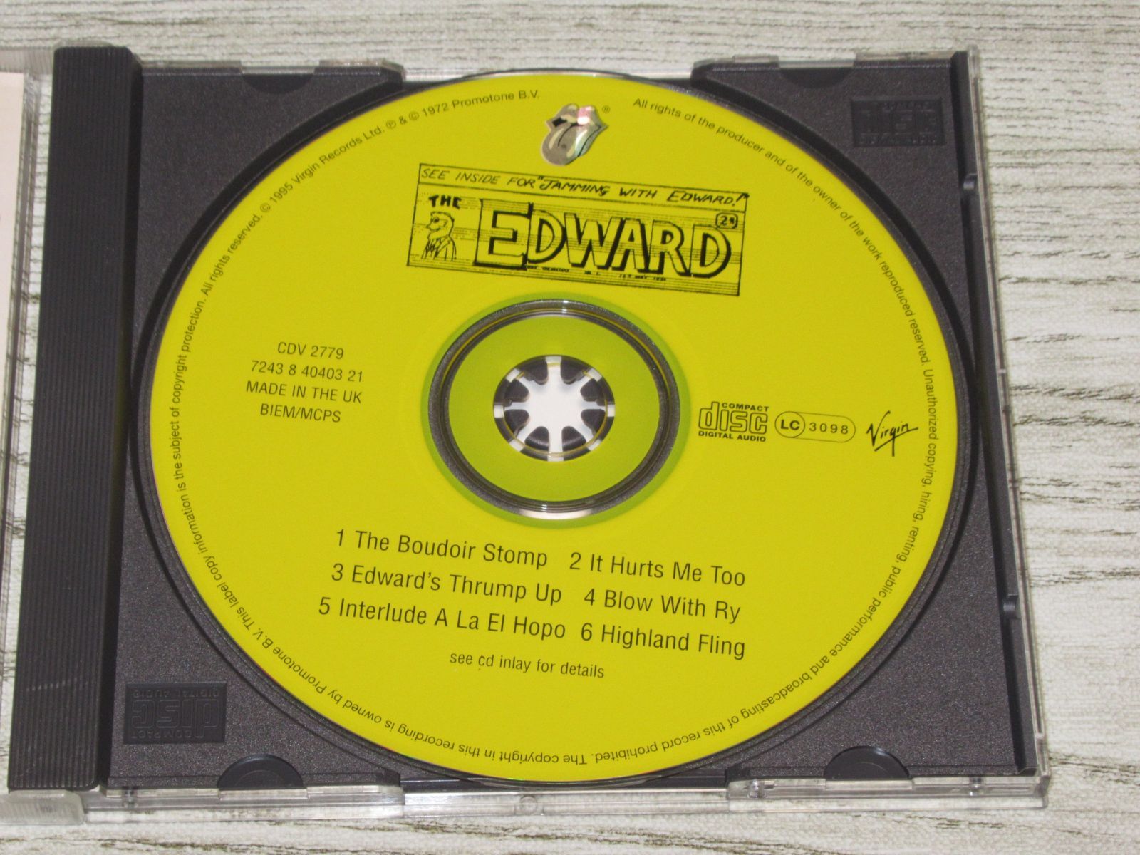 CD JAMMING WITH EDWARD MADE IN THE UK EMI SWINDON CDV 2779 全6曲 