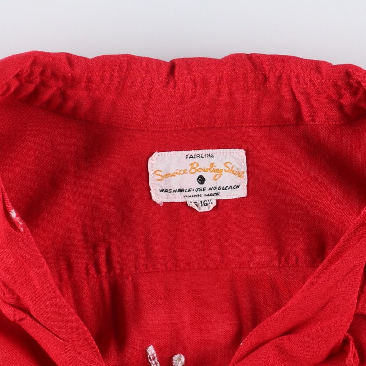 50年代 Seroice Bowling Shirt チェーン刺繍 オープンカラー レーヨンボウリングシャツ USA製 メンズL ヴィンテージ /evb000889
