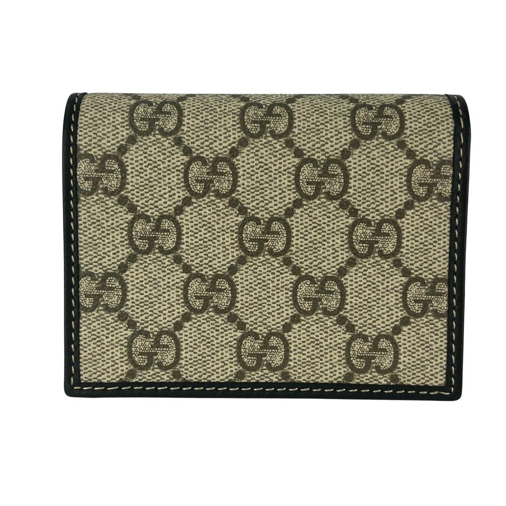 新同 グッチ 二つ折り財布 コンパクト 財布 GG スプリーム ブラウン ブラック 435485 8