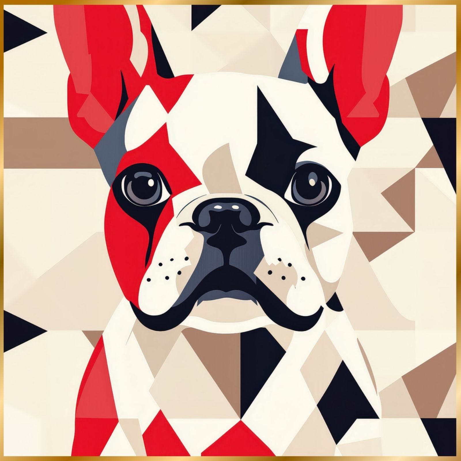 Red Passion - フレンチブルドッグ犬 No.2 ミニマリスト ミニマリズム シンプル インテリアアート ペットロス うちの子 記念日 アートポスター 犬の絵 犬のイラスト ギフト プレゼント