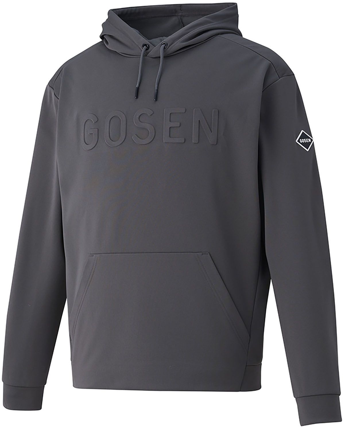ゴーセン GOSEN テニス 裏起毛ストレッチパーカー メンズ レディース ウォームアップニットジャケット 上着 アウター 裏起毛 羽織 部活 チーム ストレッチ 保温 W2344 35 ダークグレー