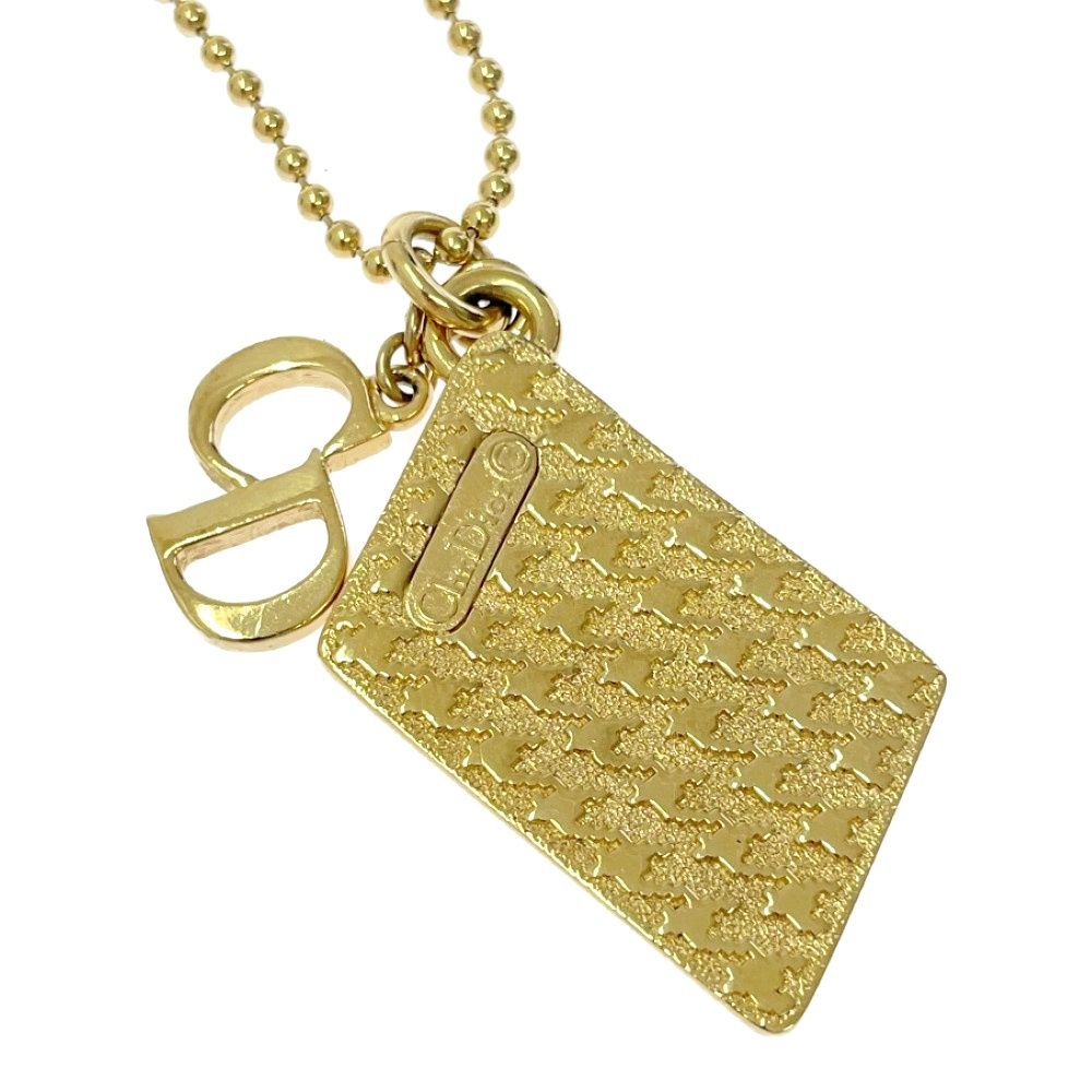 美品 Dior クリスチャンディオール ロゴ プレート ゴールド ネックレス Christian Dior クリスチャンディオール ネックレス Diorロゴ
