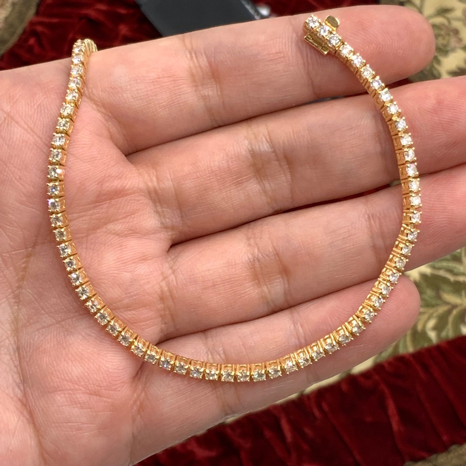 K18 18金 テニスブレスレット 3.12ct 9.8g ダイヤブレスレット