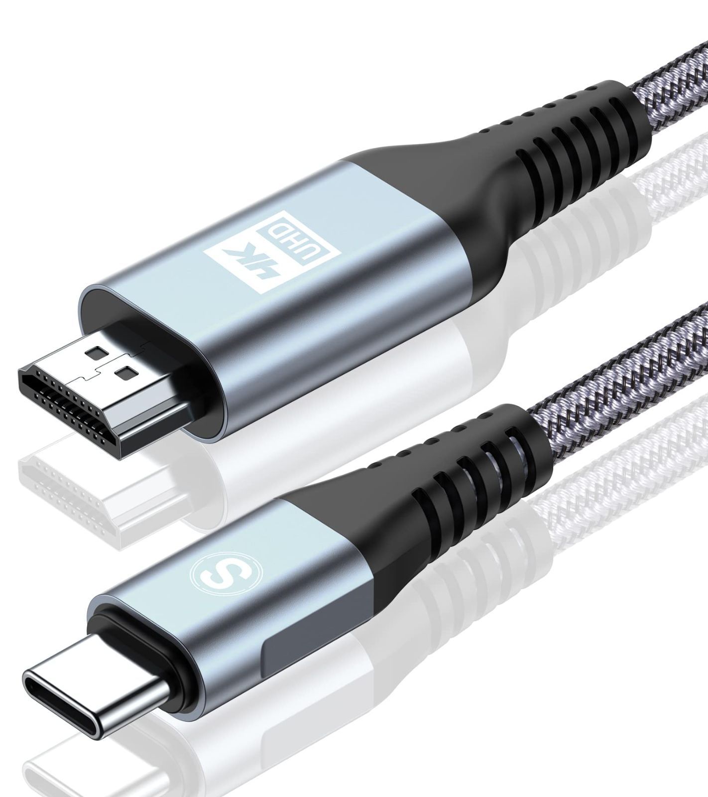 【人気商品】ナイロン編み 映像出力 4K/Thunderbolt3対応 携帯画面をテレビに映す タイプC 変換 HDMI iPhone15 HDMI 16 Pro HDMI MaxMacBook C Pro/iPad Pro/iMac/XPS USB 15 /