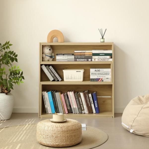 オープンシェルフ 伸縮ラック 本棚 3段 飾り棚 幅90-175cm 高さ90cm 奥行30cm リビング収納 薄型 木製 本棚 サイドボード 収納棚 キッチン収納 キャビネット MARWIL-DEMENAGEMENTS_CH