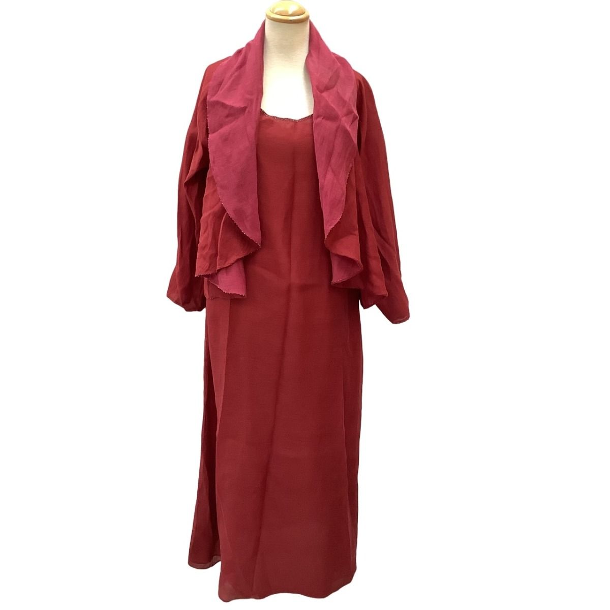 ♪♪JURGEN LEHL ヨーガンレール レディース アンサンブル ジャケット ワンピース SIZE M レッド