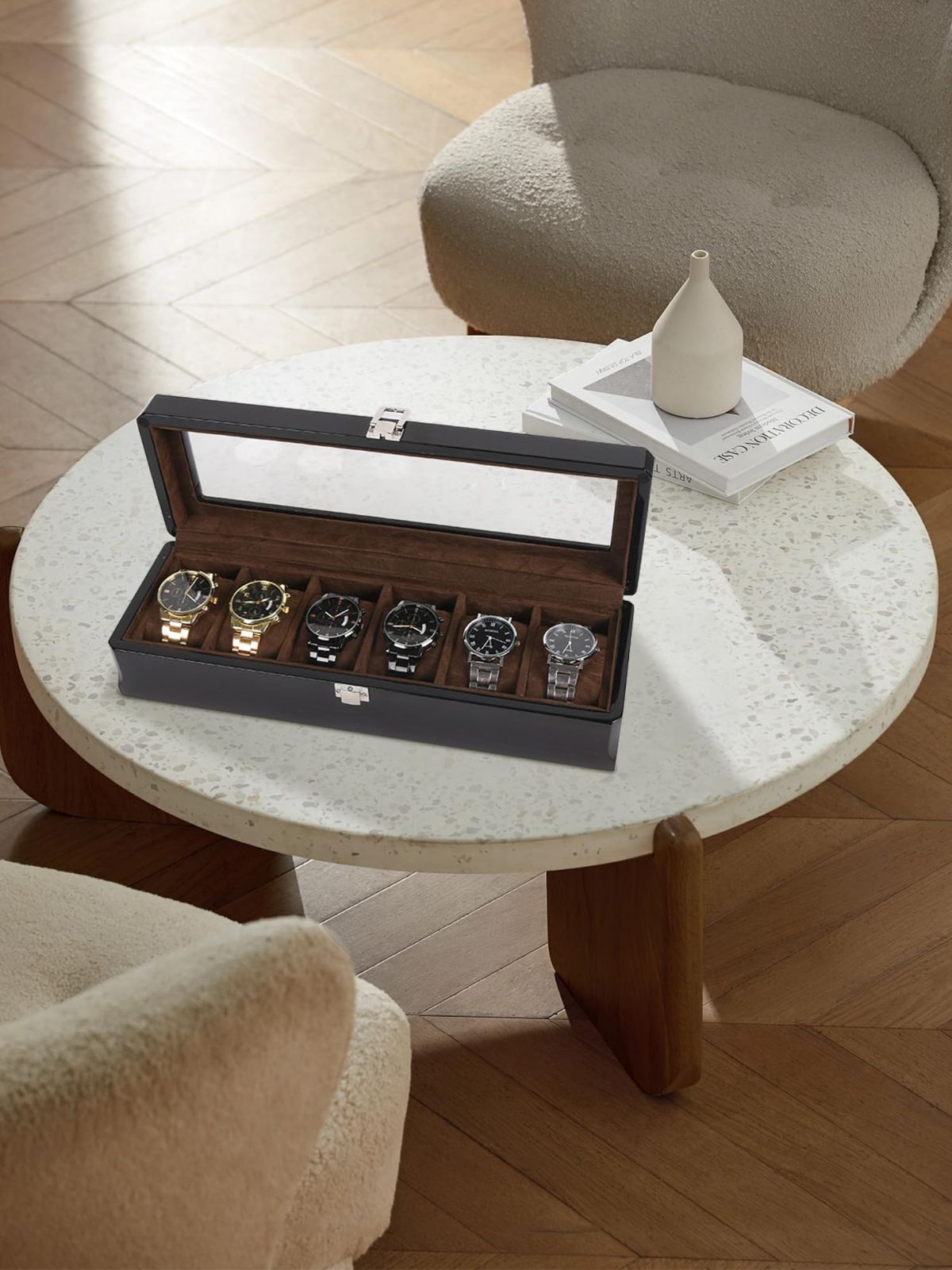 【大人気】DOKYW 時計 ケース 6本 腕時計 ケース 腕時計収納ケース アクセサリー 収納 男女兼用 プレゼント