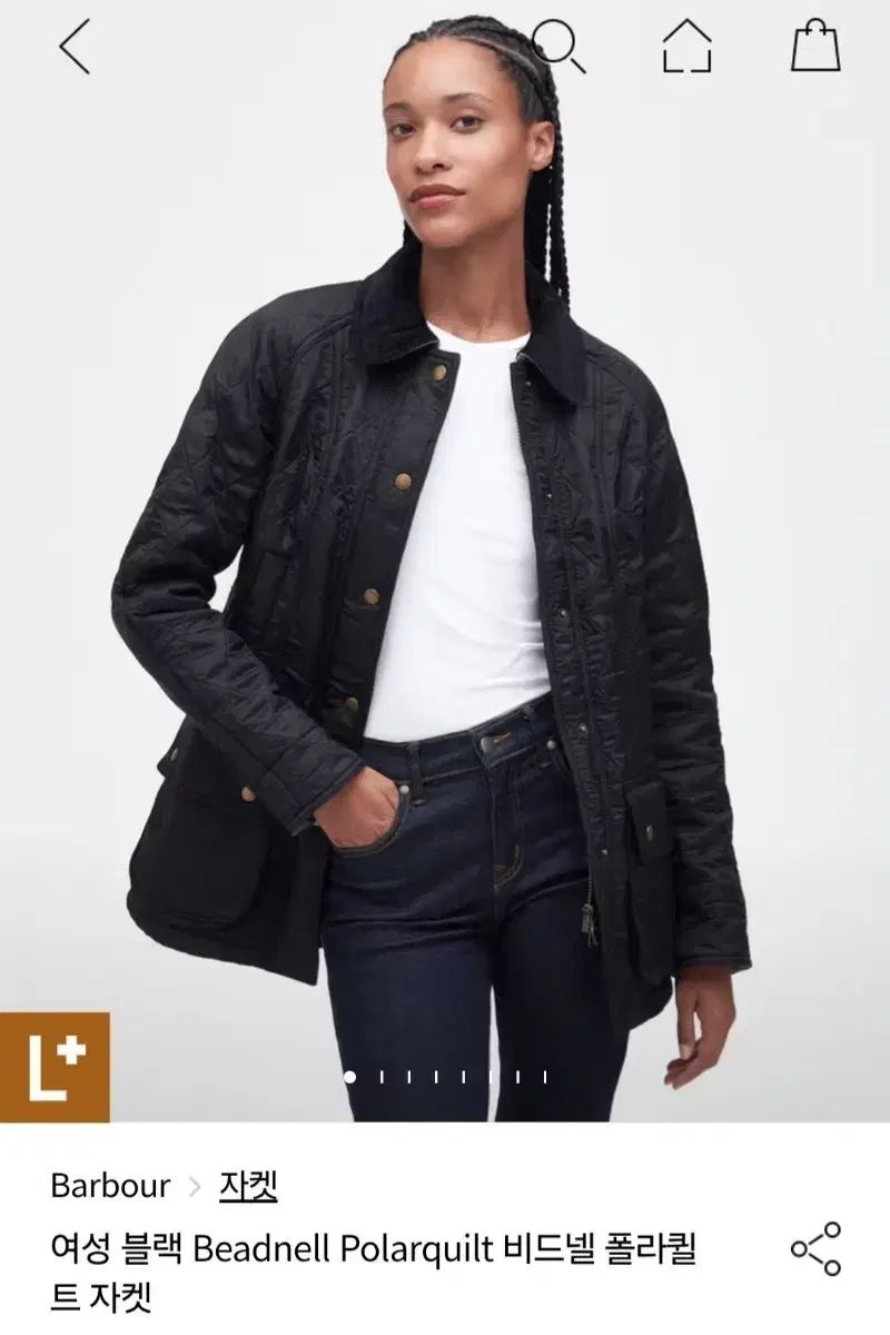 BARBOUR ビデニル タートルネックキルト ジャケット ブラック010 90