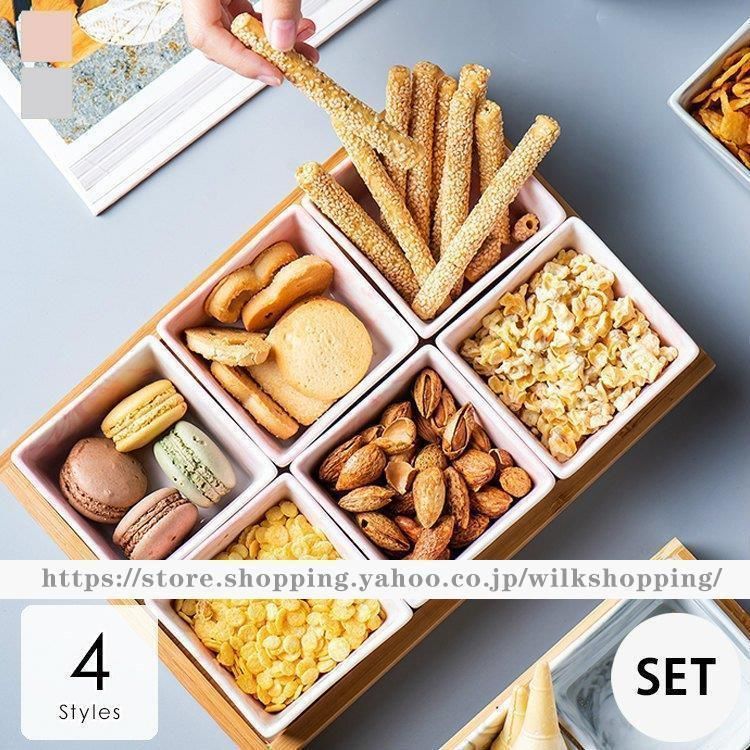 食器 キッチン雑貨 カトラリー お皿 プレート ギフト プレゼント 小鉢 取り皿 2連 3連 4連 6連 トレー おもてなし 大理石調 ピンク お洒落| aig23c