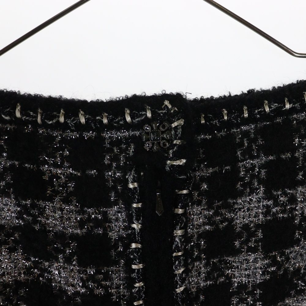 CHANEL (シャネル) ツイードチェック総柄 セットアップスーツ  