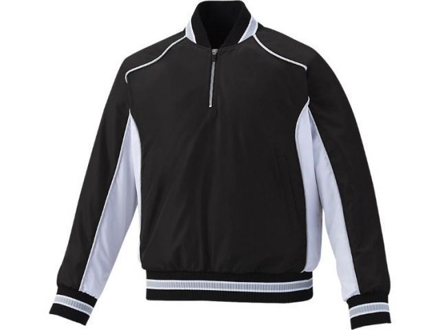 asics アシックス Jr.V JUMPER LS ブラックxホワイト 140 BAV12J 9001 | スポーツ 運動 衣類 衣料品 服 ウエア ウェア 野球 ベースボール アウター トップス 子供 キッズ ジュニア 長袖 ロングスリーブ V