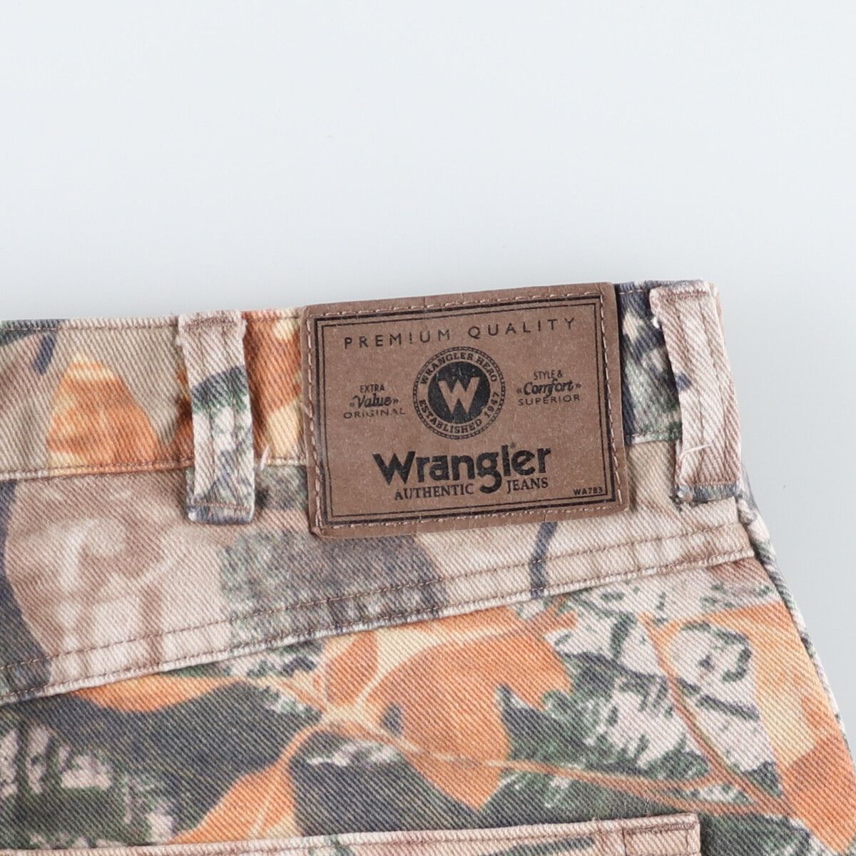 古着 ラングラー Wrangler 迷彩柄 リアルツリーカモ ダブルニー