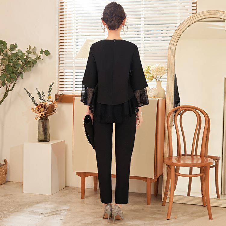 スーツ レディース セレモニースーツ セットアップ トップス フォーマル フォーマルスーツ 五分袖 ママ セレモニー パンツ パンツスーツ ママスーツ 春 入学式 卒業式 卒園式 入園式 きれいめ 洗 ali1342 USTAUSTRALIA_COM_AU