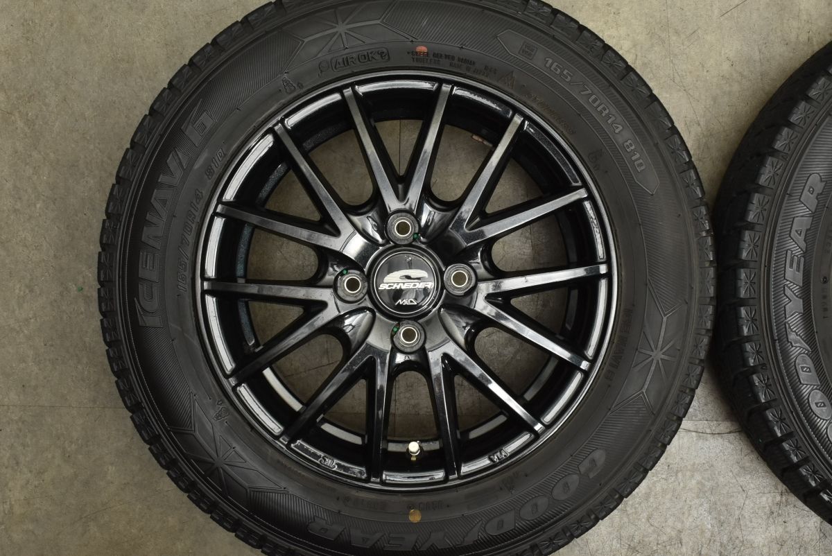 交換用に MID シュナイダー 14in 4.5J 45 PCD100 アイスナビ6 165 70R14 アクア ヴィッツ マーチ ポルテ デミオ ソリオ スイフト FFCRYSTALESIA_COM