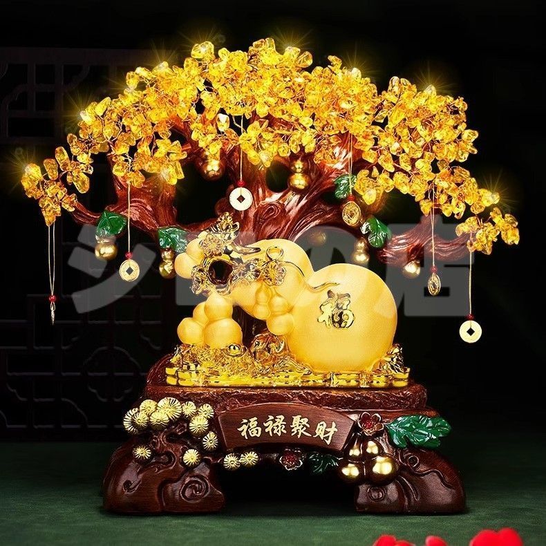 金のなる木 瓢箪 黄金木 ゴールド 金 黄金 クリスタルツリー 招財木 ひょうたん 福 開運 風水 幸運 健康 運気向上 繁栄 伝統的 金運 財運 商売 盛 厄除け 幸福