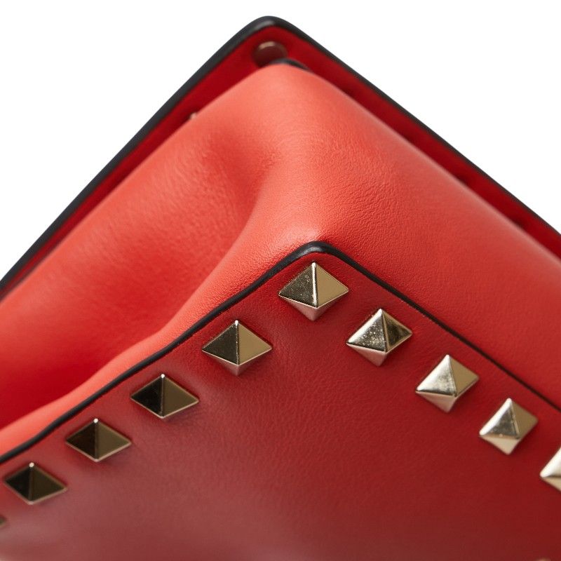 ヴァレンティノ スタッズ チェーン ショルダーバッグ オレンジ系  