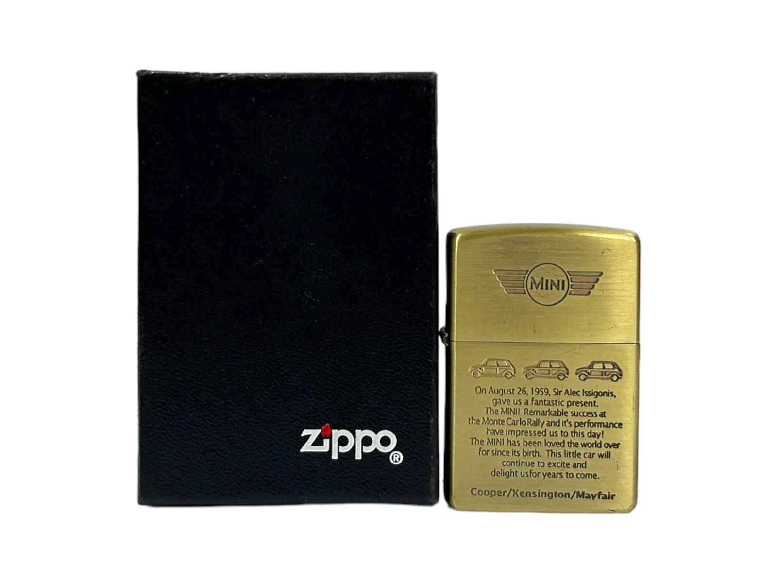 超歓迎新作ZIPPO 『MINI Cooper / Kensington / Mayfair ミニクーパー 15台デザイン』1997年1月製造 ビンテージ オイルライター ジッポー 廃版 激レア タウン＆カントリー