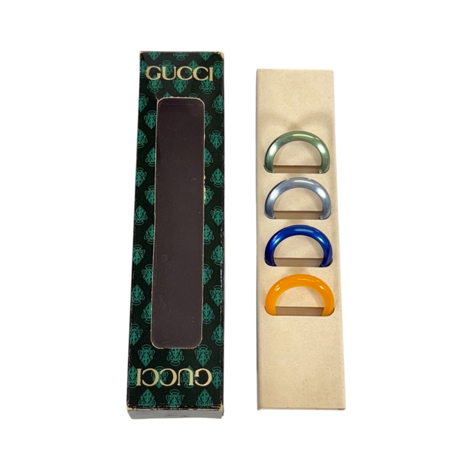 Gucci グッチ ヴィンテージ 11|12.2 チェンジベゼル 交換リング 4色セット き イエロー ブルー シルバ―系 グリーン系