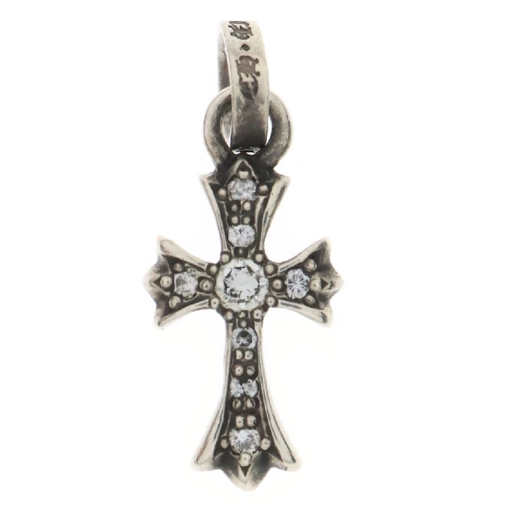 CHROME HEARTS クロムハーツ CRS BBYFAT P AFTER DMND ベイビーファット アフターパヴェダイヤ クロス ペンダントトップ シルバー BCA234