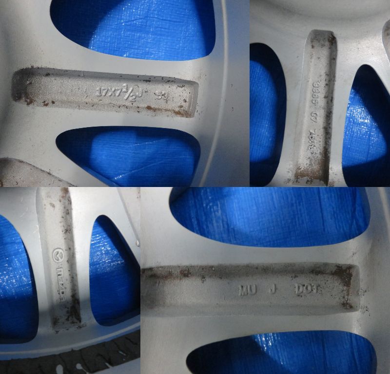 驚きの価格が実現! SFC2603 マツダ GJ アテンザ ワゴン 純正 17インチ 17×7.5J 50 5穴 PCD114.3 ホイールタイヤ 225 55R17 製４本セット 最大級の品揃え！