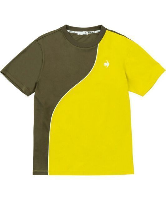 le coq sportif ルコック 切替ハーフスリーブシャツ カーキ L QMMWJA02 KH | 衣類 服 トップス Tシャツ ハーフスリーブ 半袖 シャツ サンスクリーン クーリング効果 ピンメッシュ素材 デイリーユース 