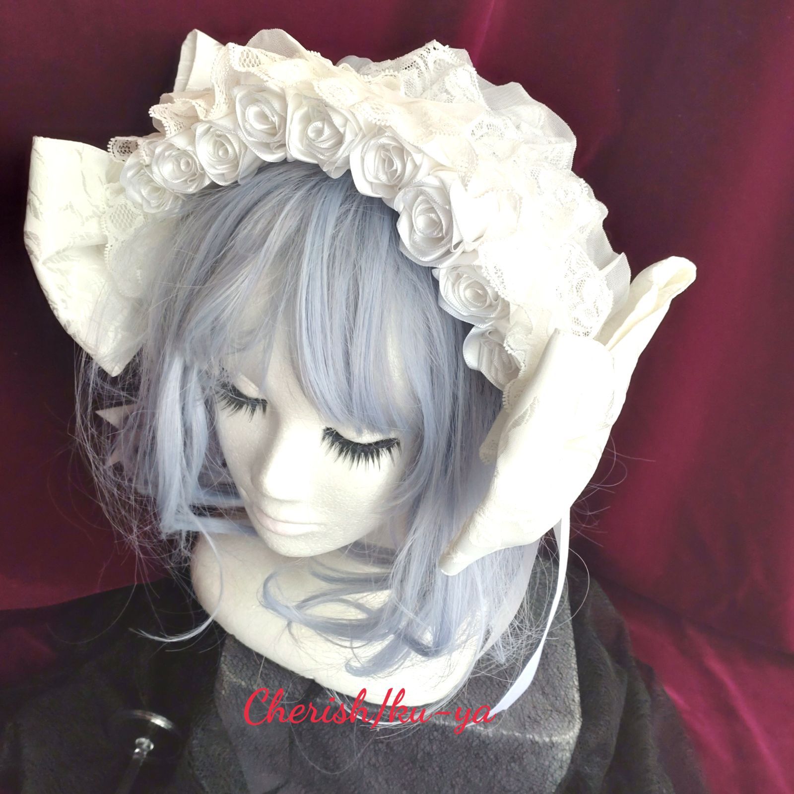 handmade＊no.184 No.184 チェコビーズ 白のグラデーションピアス