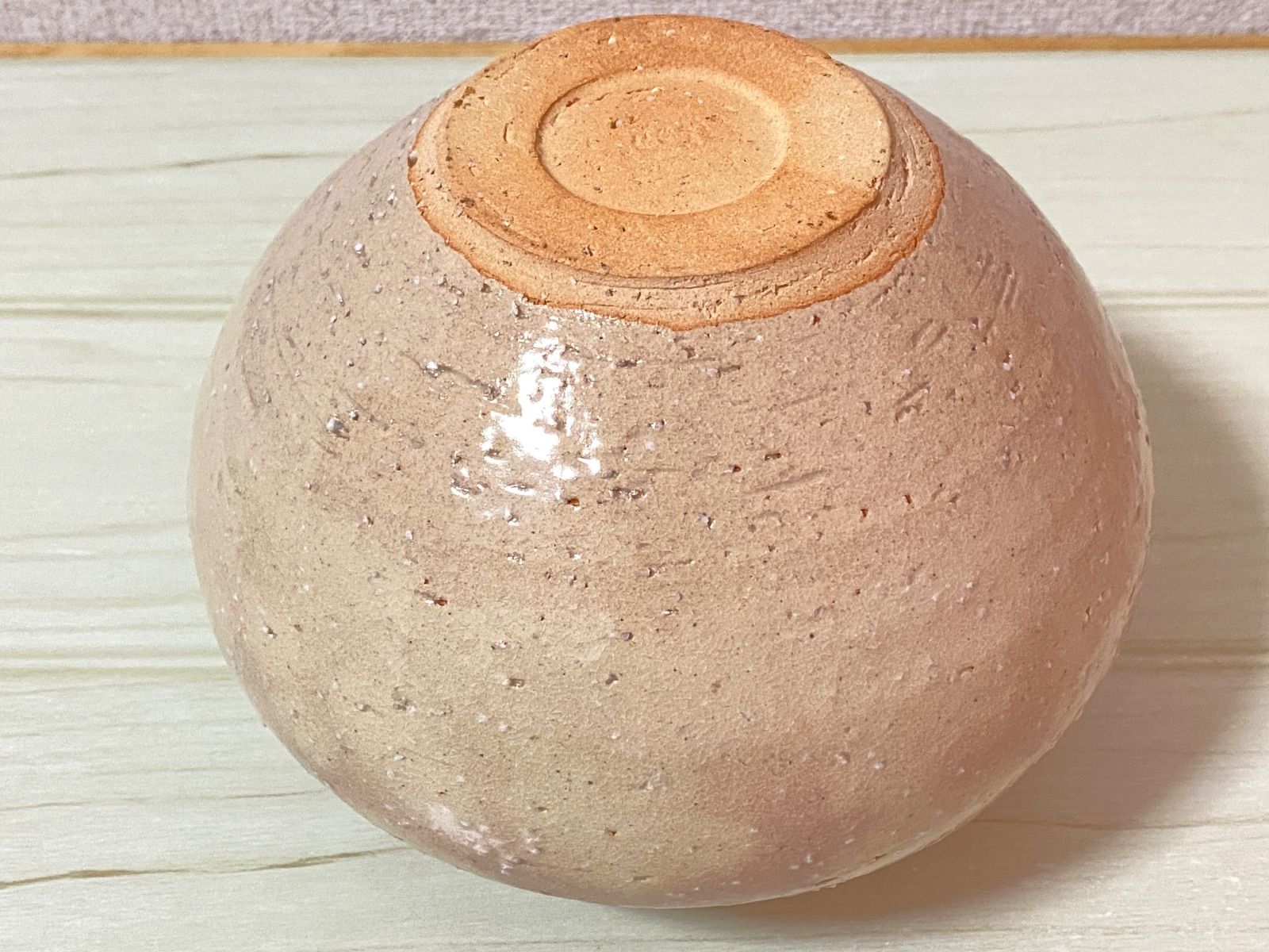 KB65】萩焼 陶器 花瓶 淡いピンク模様 直径17cm 高さ約12.5cm 重