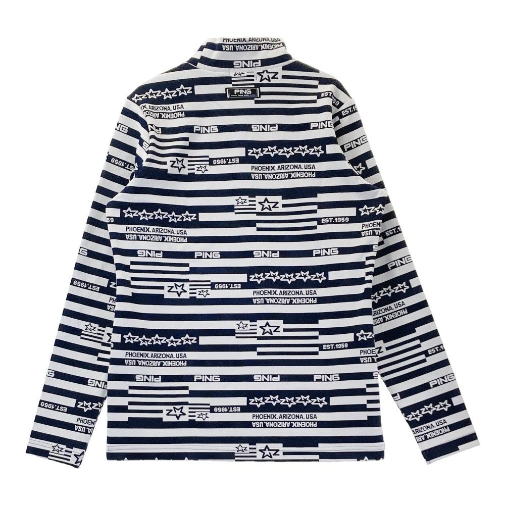 Ping ピン モックネック 総柄 ハイネック ストレッチ ホワイト ゴルフ Ping ピン モックネック 総柄 ハイネック ストレッチ ホワイト ゴルフ