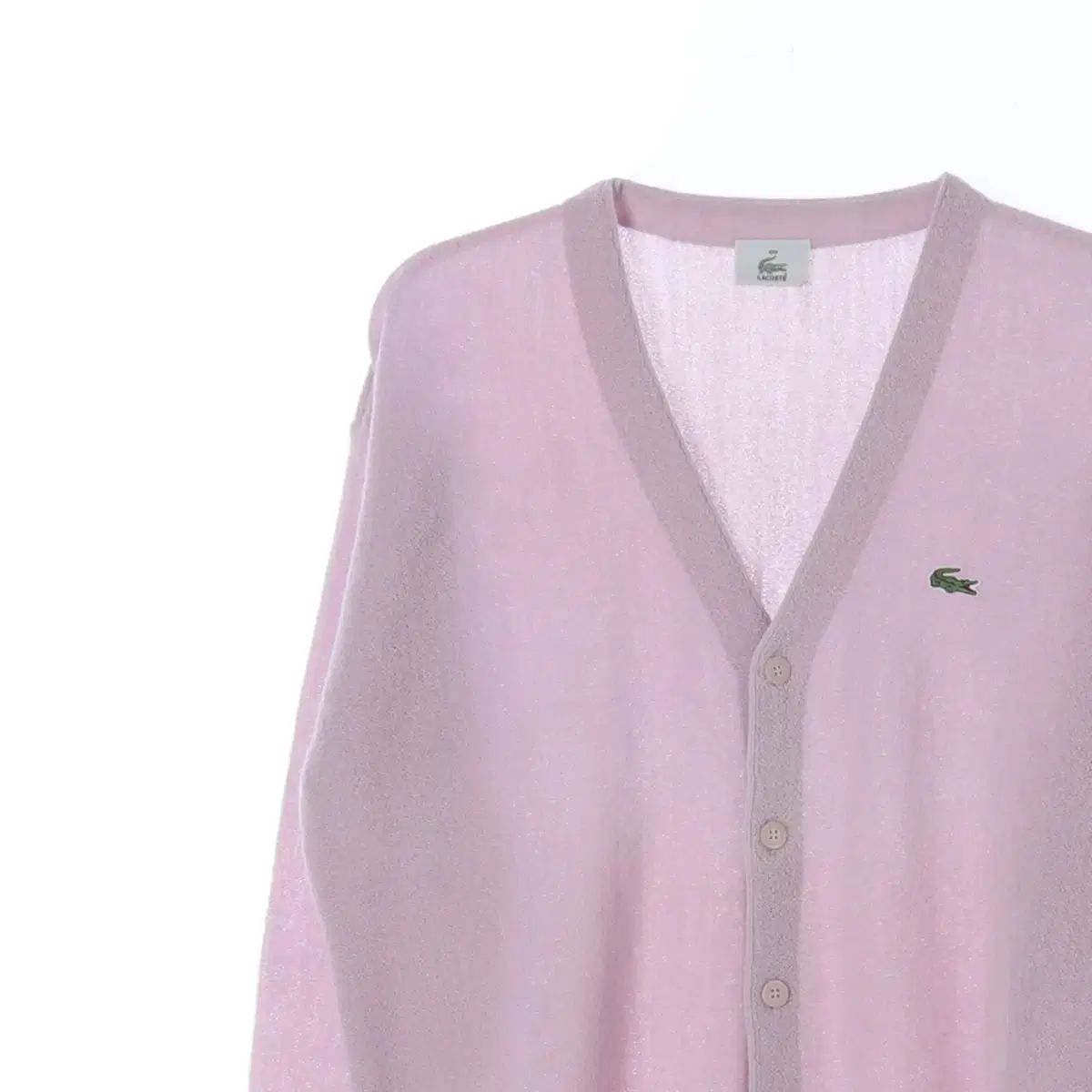 L LACOSTE(ラコステ) ラベンダー ロゴ Vネック カーディガン ラコステ