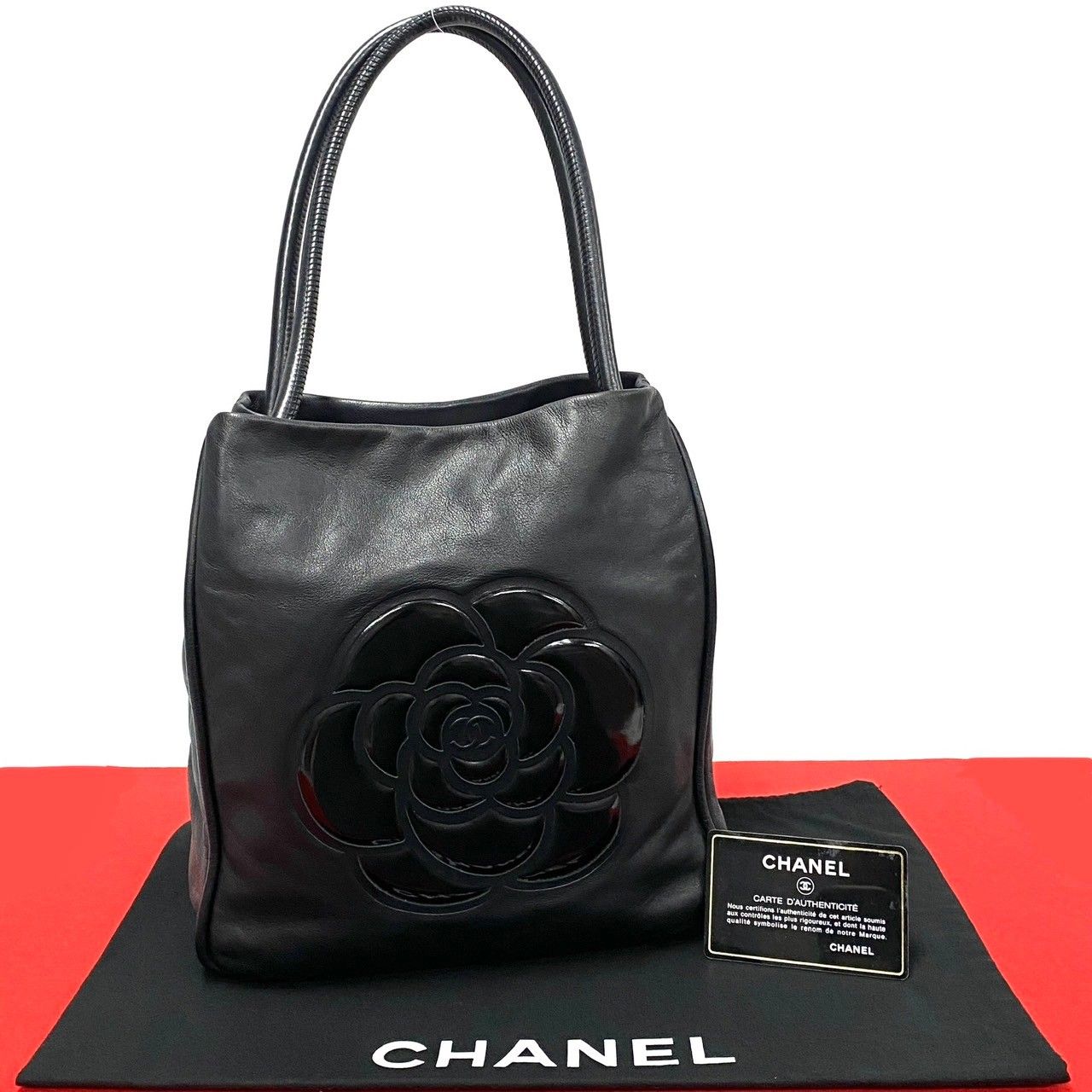 極 美品 希少品 シール有 8番台 CHANEL シャネル カメリア トート ココ 