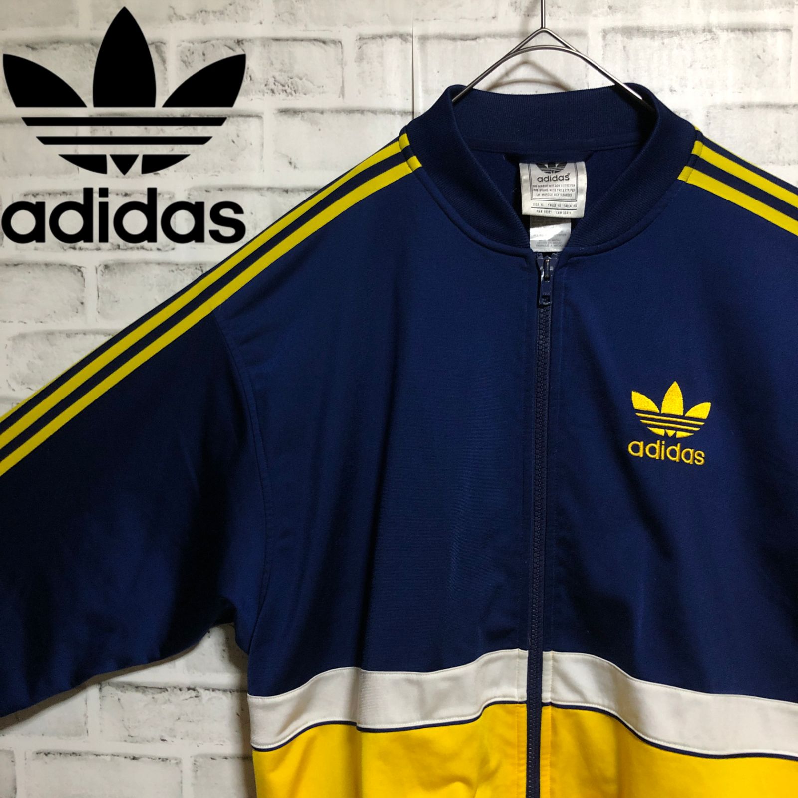 80's アディダス　adidas トラックジャケット　FREE トレファイル 希少3XL⭐️80s adidas トラックジャケット/ジャージ 刺繍トレ