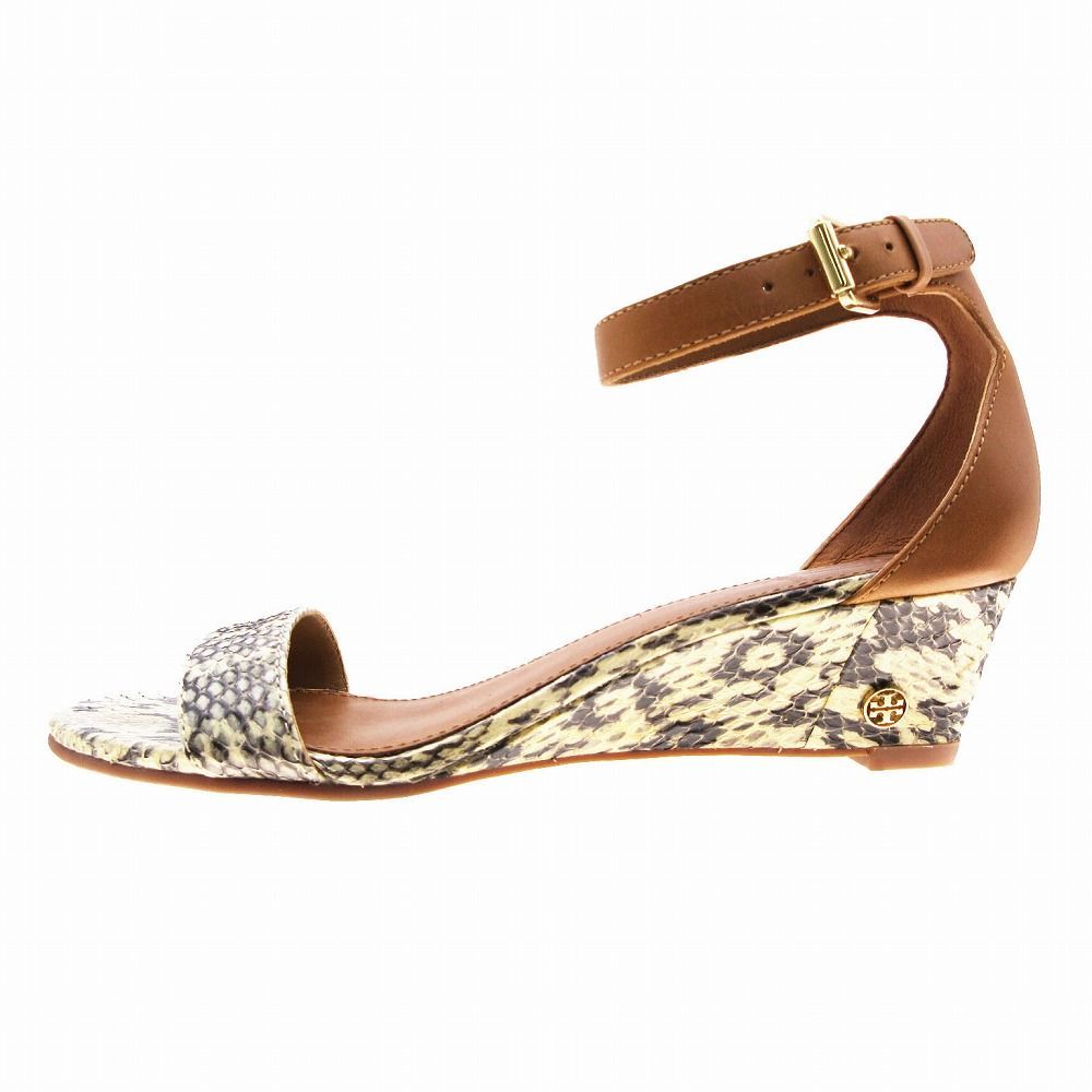 Tory Burch ベージュ シルバー サンダル Tory Burch ベージュ シルバー サンダル（パールがま口ラメ