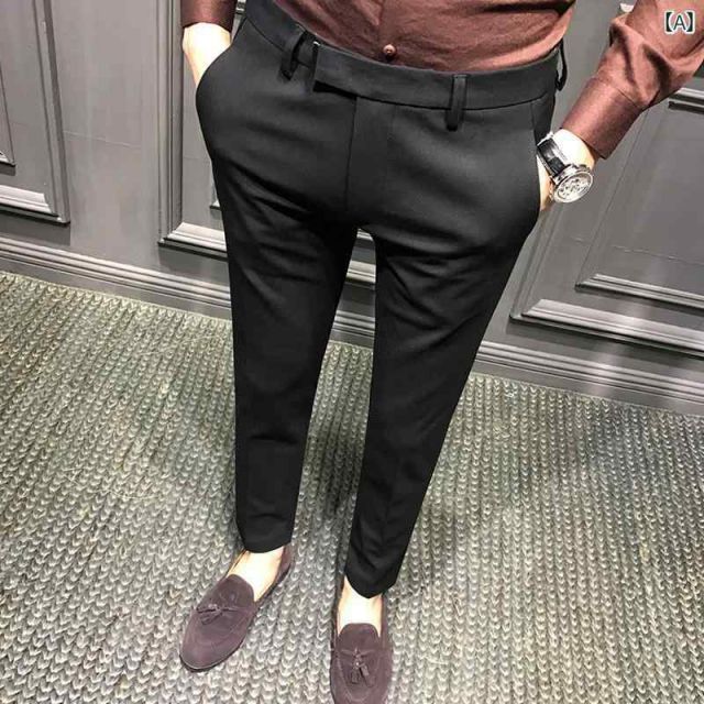 [29]秋冬 コーデ メンズ  服 シンプル ファッション オシャレ 大人 かっこいい 大きいサイズ ストリート 紳士服  カジュアル パンツ スリム グレー ハイエンド ズボン パンツ スーツ 