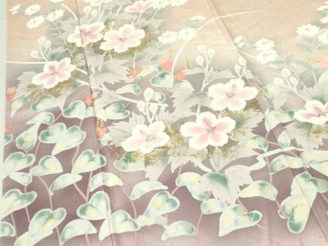 平和屋着物 訪問着 友禅 草花文 正絹 逸品 AAAL6741ck(仕立て上がり