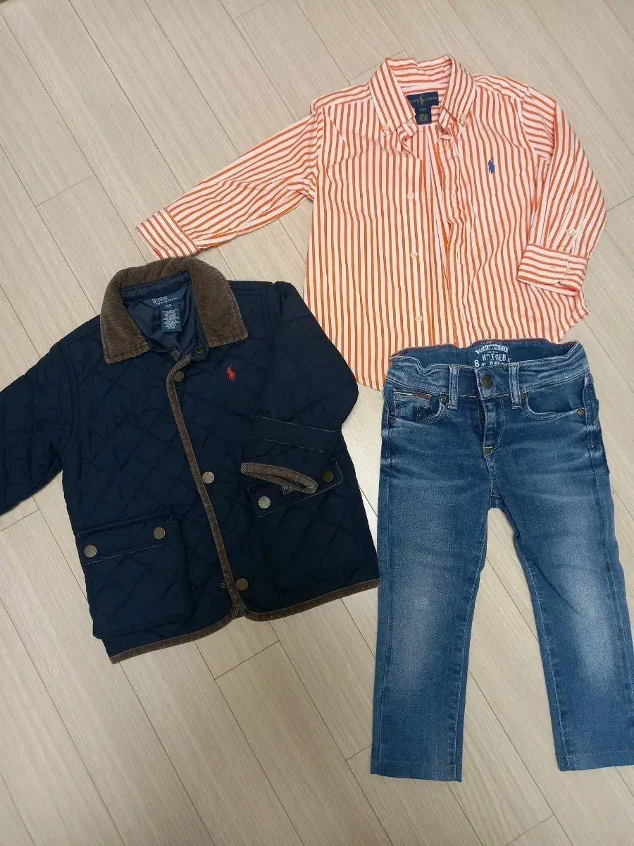 ポロ キルティング ジャケット ポロシャツ トミーヒルフィガー デニム 3点セット 3-4歳
