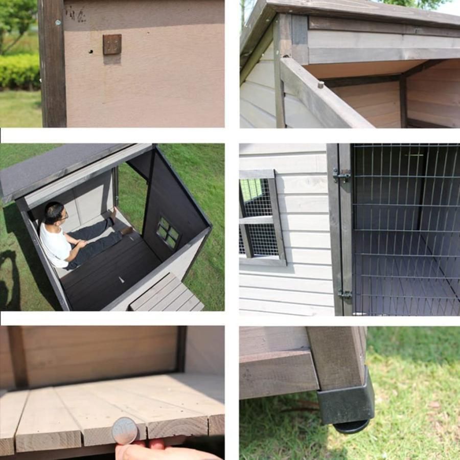 無垢材の犬小屋 屋外の木造犬小屋