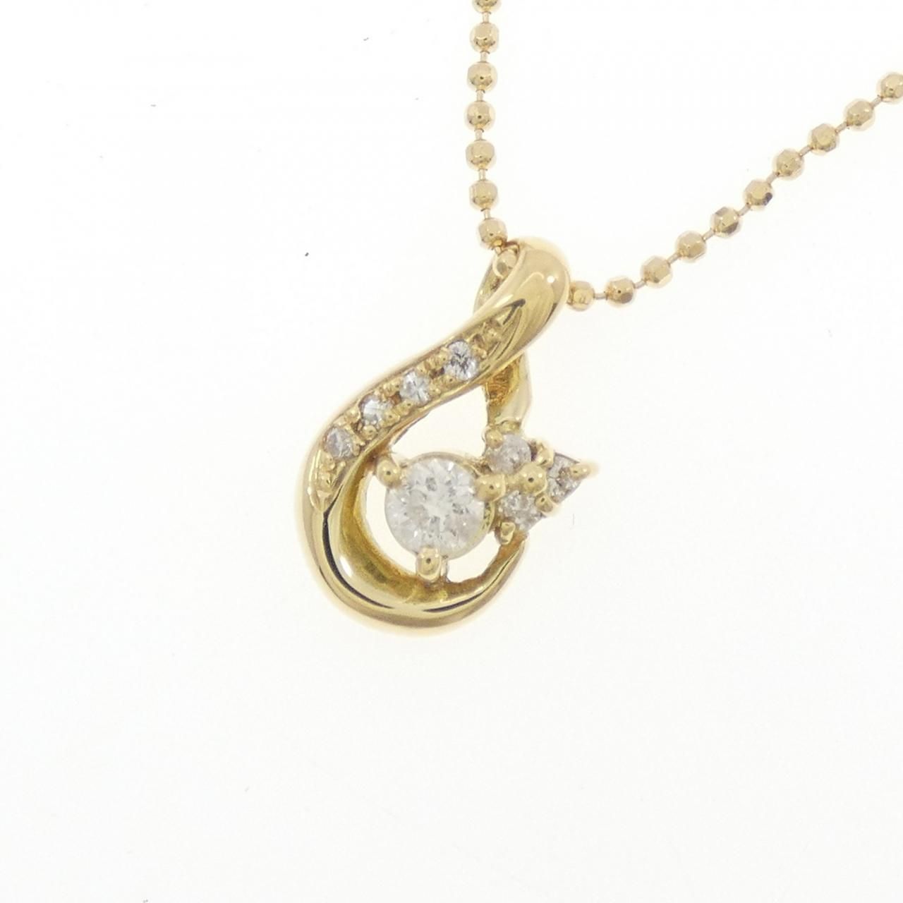 K18YG/750YG ダイヤモンド ネックレス 0.15CT - メルカリ 