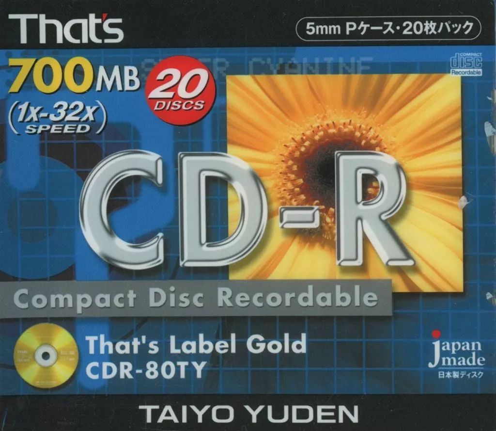 中古】CD-R 太陽誘電 Thats データ用CD-R 700MB 32倍速 20枚